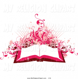 Religion Clip Art of a Pink and Red Toned Background of an Open Text ...