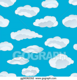 Vector Art - Seamless cloud background. Clipart Drawing gg56362352 ...