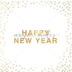 Cute Gold Confetti New Year Background With Abstract Confetti