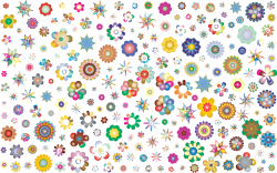 Clipart - Colorful Floral Background 2 No Black