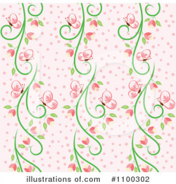 Floral Background Clipart #1100302 - Illustration by Cherie Reve