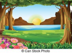 forest pond drawing - Google Search | 1 Landscape&Background Clipart ...