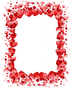 Valentine's Day Hearts Border Transparent PNG Clip Art Image ...