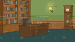 An Office Room Inside A Mansion Background | Cartoon and Illustrations