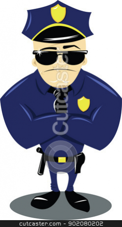 Policeman and white background stock vector