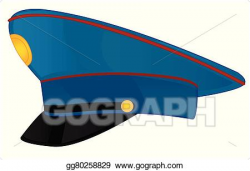Vector Art - Service cap police on white background. Clipart Drawing ...