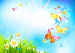 Spring Butterflies Background | Gallery Yopriceville - High-Quality ...
