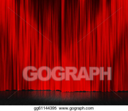 Drawing - Red curtain stage background. Clipart Drawing gg61144395 ...
