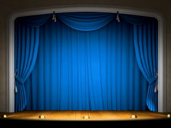 Stage with Blue Curtains Background | Gallery Yopriceville - High ...