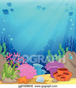 Vector Clipart - Ocean underwater theme background 4. Vector ...