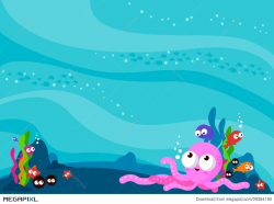 Underwater Sea Animals Background Illustration 39384180 - Megapixl