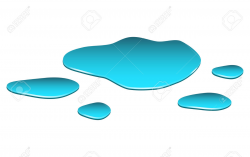 Puddle of water spill clipart. Blue stain, plash, drop. Vector ...