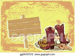 Clip Art Vector - Wild western background on old paper texture for ...