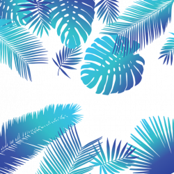 Blue tropical leaves background - Transparent PNG & SVG vector