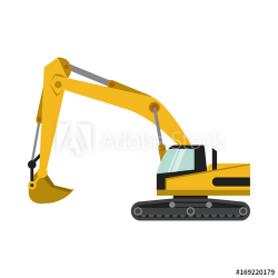 backhoe construction heavy machinery icon image vector ...
