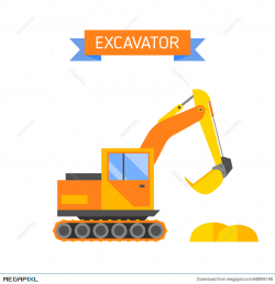 Yellow Excavator Special Machinery Vehicle Loader Bulldozer Flat ...