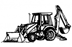 Excavator Clipart Black And White - Letters