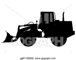 Stock Illustrations - Excavator silhouette outline. Stock Clipart ...