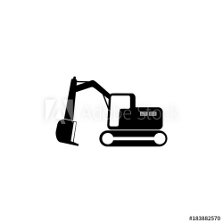 Crawler excavator icon. Illustration of transport elements. Premium ...
