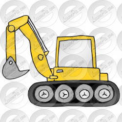 Backhoe Picture for Classroom / Therapy Use - Great Backhoe Clipart