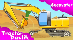 The Yellow Excavator with The Crane - Diggers Cartoon | Cars ...