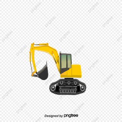 Design Elements Of Yellow Excavator, Cartoon, Illustration ...