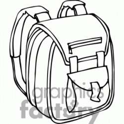 Hiking Backpack Clipart Black And White - Letters