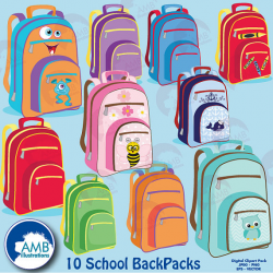 Backpack clipart Back to school Classroom clipart school