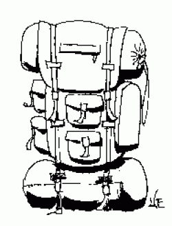 Best Of Hiking Backpack Clipart Black And White | Letters Format