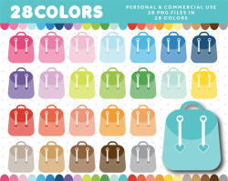 Backpack clipart in 28 colors, CL-1306 | Paesyn's party | Pinterest ...