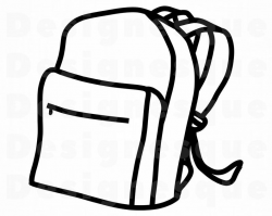 Backpack Outline #6 SVG, Bookbag SVG, School, Knapsack, Backpack Clipart,  Files for Cricut, Cut Files For Silhouette, Dxf, Png, Eps, Vector