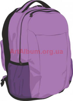 violet backpack - vector clipart - artalbum.org.ua