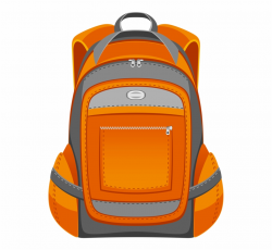 Backpack Clipart Color - Orange School Bag Clipart ...