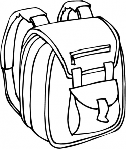 Beautiful printable outline of a backpack with padded straps for ...
