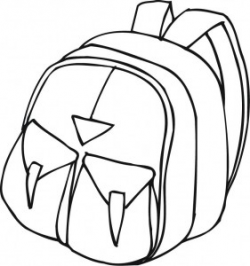 printable outline of a backpack with pockets - Coloring Point