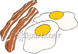 Two Slices of Bacon and Two Fried Eggs Royalty Free Clipart Picture