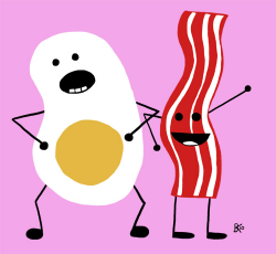 28+ Collection of Bacon And Egg Drawing | High quality, free ...