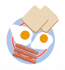 Clipart - Bull's eye eggs with toast and bacon