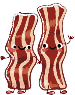 Digital Download Clipart – Breakfast Treats, Bacon Food, Bacon Characters  JPEG and PNG files