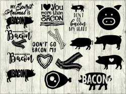 Bacon SVG Bundle, Pig SVG Bundle, Bacon cut file, Bacon clipart, Bacon svg  files for silhouette, files for cricut, svg, dxf, eps, png, scal
