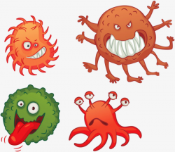 Cartoon Bacteria, Bacterial, Spherical, Multi Legged PNG Image and ...