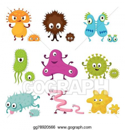 Vector Art - Cute germ characters collection set. Clipart Drawing ...