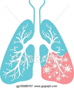 Vector Clipart - Icon of lung disease bacteria. Vector Illustration ...