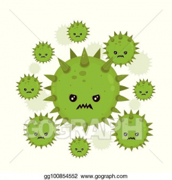 Vector Illustration - Cute angry evil bad fly germ virus ...