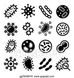 Vector Art - Bacteria, superbug, virus icons set. Clipart Drawing ...
