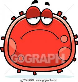 Vector Art - Sad red blood cell. Clipart Drawing gg75417382 - GoGraph