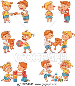 Clip Art Vector - Good and bad behavior of a child. Stock ...