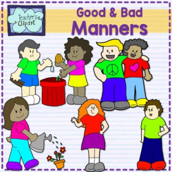 clipart: Good and bad manners multicultural kids