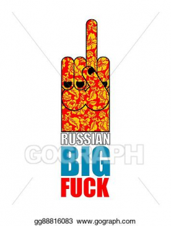 Vector Stock - Russian big fuck provocative emblem. hand shows bully ...