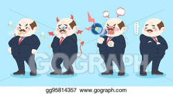 Vector Clipart - Cartoon bad boss. Vector Illustration gg95814357 ...